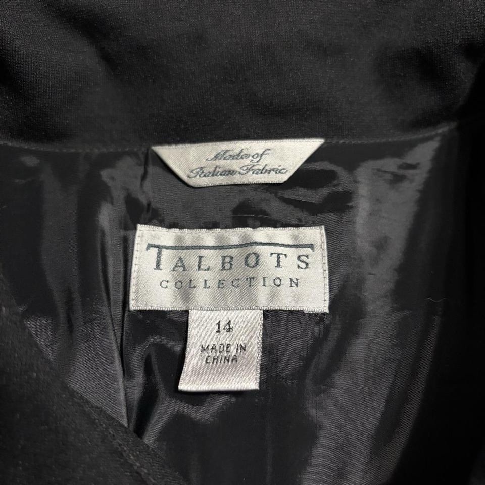 Talbots Black Y2k Collared Button Jacket Size 12 - image 4