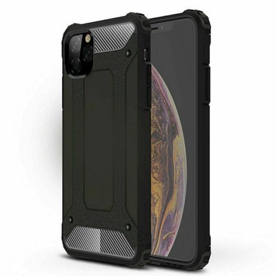 Für iPhone 14, 13 & S23 Stoßfeste Handyhülle Carbon Slim Panzer Rückseite Schutz