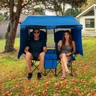 Portable Double Camping Chair with Canopy Folding Outdoor Loveseat with Shade
