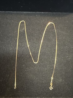 14 Karat Gelbgold Halskette feines S-Glied 20 3/8 Zoll 1,15 mm B 0,43 mm T, Anhänger fertig