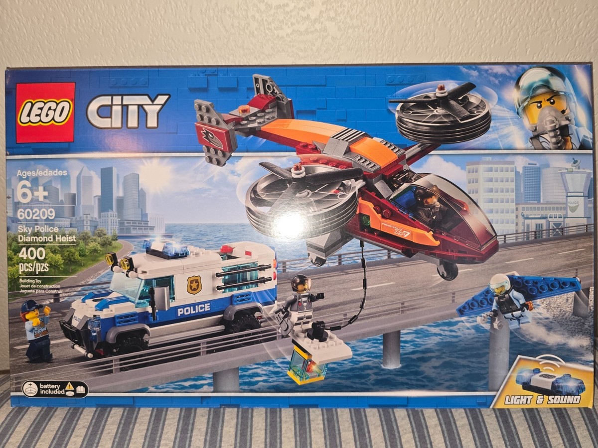LEGO # 60209 Sky Police Diamond Heist Set, 400 Pieces, Lights and