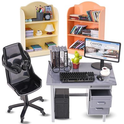 1:12 Scale Mini Dollhouse Furniture Set Mini Computers Desks Computer Accesso...