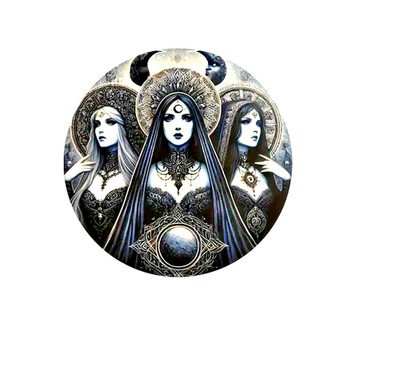 GOTHIC GODDESS PAGAN CULT Pendant on 925 Sterling Silver Plate 20'' 22'' Necklace
