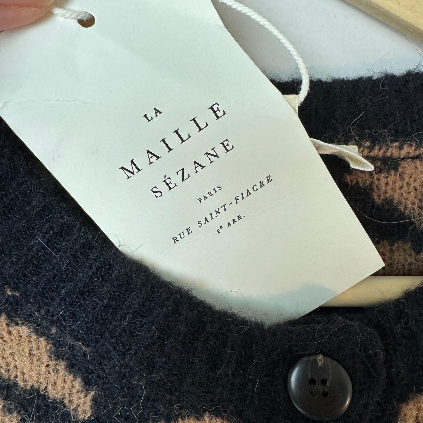 Sezane Women's Charlize Jumper Brown Jacquard Size Small NEW image 3