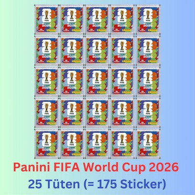 Panini FIFA World Cup 2026 / Fussball WM 26 - 25 Tüten = 175 Sticker - NEU