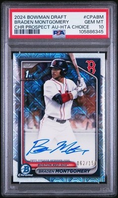 2024 Bowman Chrome Draft Braden Montgomery HTA Choice Rookie RC Auto /150 PSA 10