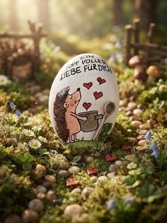 Handbemalter Naturstein Geschenk Deko Haus Garten Balkon Glücksbringer