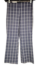 A New Day NWT Women's 6R Blue Check Cropped Kick Flare High Rise Pull-On Pants