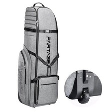 Golf Travel Bag with Wheels, Golf Travel Case for Airlines, 900D Heavy Gray