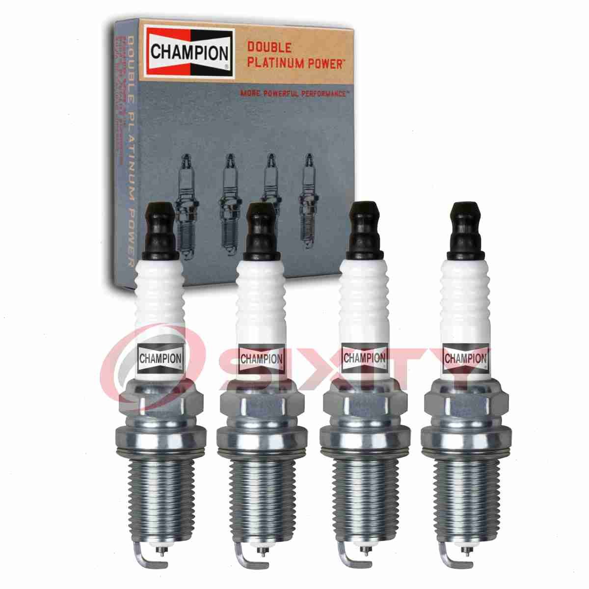 4 pc Champion Double Platinum Spark Plugs for 2006-2008 Chevrolet Aveo5 1.6L ic