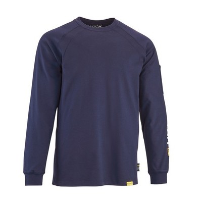Klutch Flame-Resistant Long-Sleeve T-Shirt, Navy, Small, CAT 2 FR Shirt, ATPV