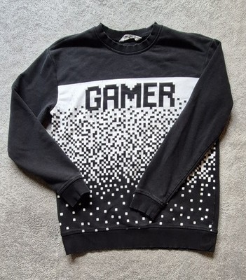 H&M Black & White Crewneck Sweatshirt Youth 10-12