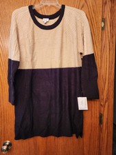 Lularoe Lauren Sweater Dress Xl Tan Black NWT