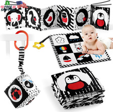 SAMMAS 3 Pcs Black and White High Contrast Baby Toys 0-6 Months for Newborn, Bab