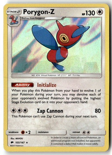 Porygon-Z 105/147 Holofoil - SM - Burning Shadows - PTCG - LP