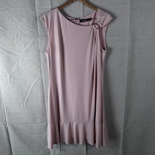 Lauren Ralph Lauren Black Label Light Pink Asymmetrical Buckle Dress Women's 16