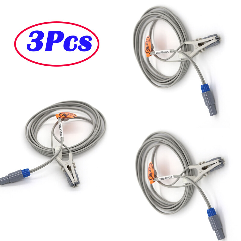 3Pcs Adult/Pet Clip SpO2 Sensor Probe Compatible with CONTEC CMS60C CMS9000 5Pin