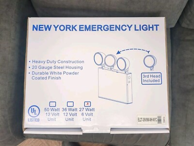C-EE-A-NYC Series | 3 Adjustable Incandescent Heads | 6V Battery Backup | White