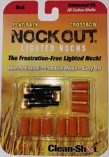 NockOut Lighted Nocks Crossbow Flatback Universal Fit Red 3 Pack