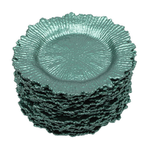 24 * 12.6-inch Charger Plates Set Of 24 Round Reef Chargers For Dinner Plastic