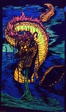 Vintage 1977 LOCH NESS MONSTER Blacklight Poster Pro Arts/Horror/Sea/Scotland 