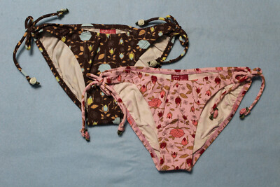 NEW 2 Lot Jantzen Ruby Floral & Roses Bikini Bottoms XS See Measurements*