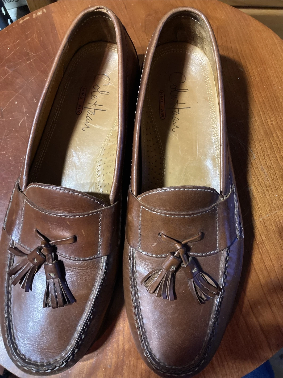 NIKE Mocassini uomo Cole Haan 10 5 pelle marrone scarpe eleganti firmate NA