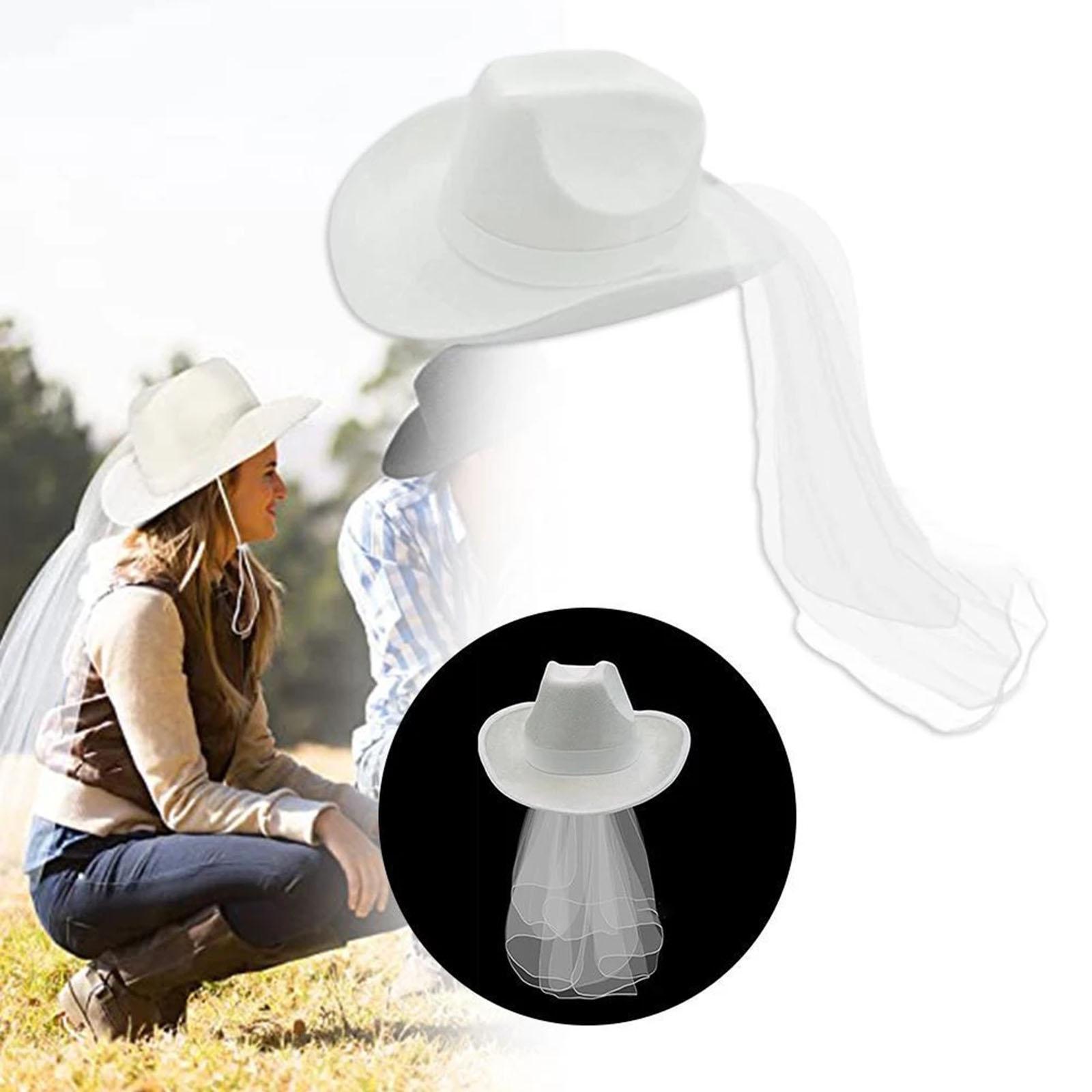 West Cowboyhut Aus Filz – Breite Krempe, Beige/weiß, Größe M, Für Damen & Herren