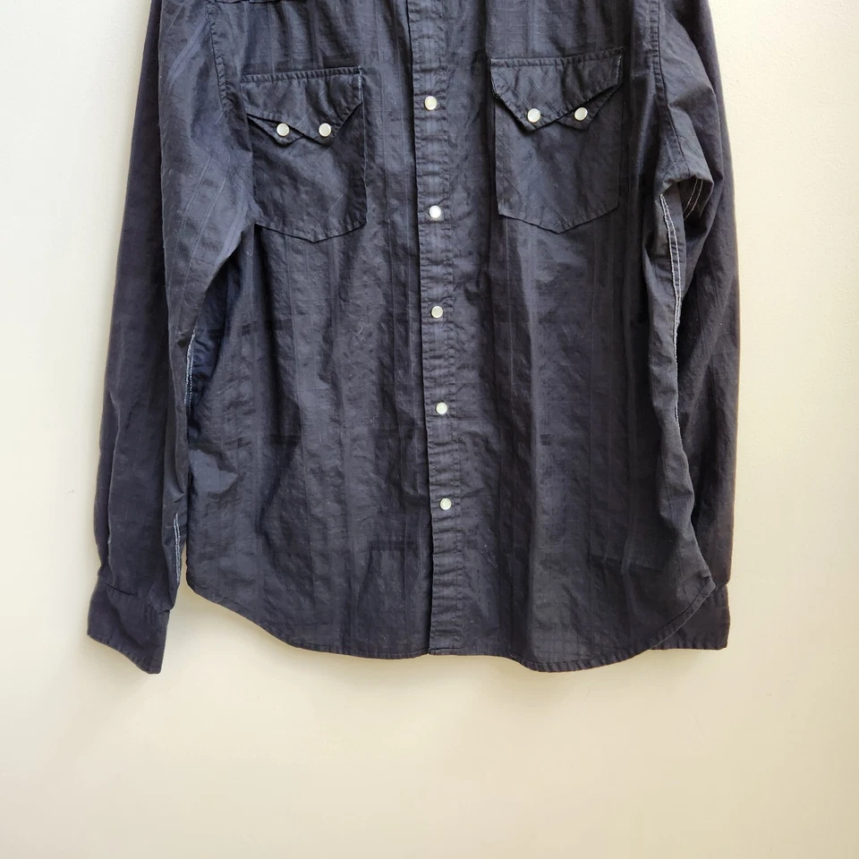 G by Guess Shirt Men's XXL Black Pearl Snap Button Up Long Sleeve Western Shirt - Image 3 of 4