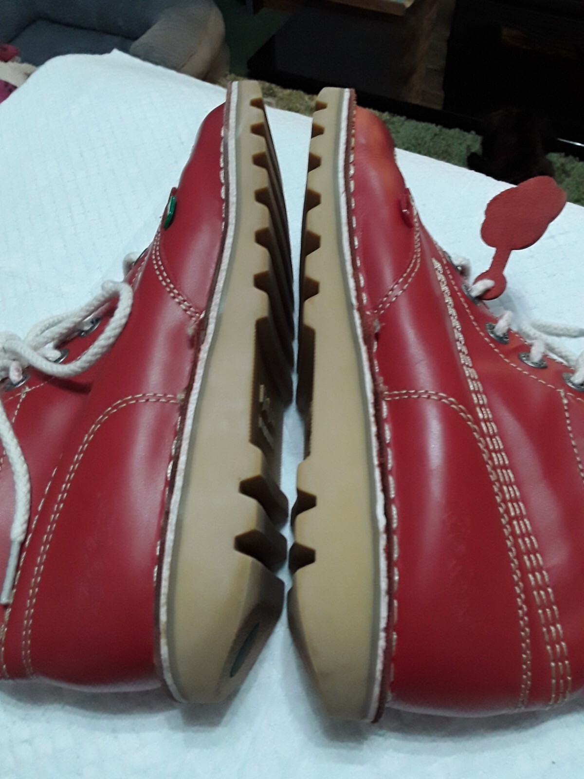 KICKER BOOTS RED LEATHER SIZE UK7 EU41 ONLY WORN TWICE EXCELLENT