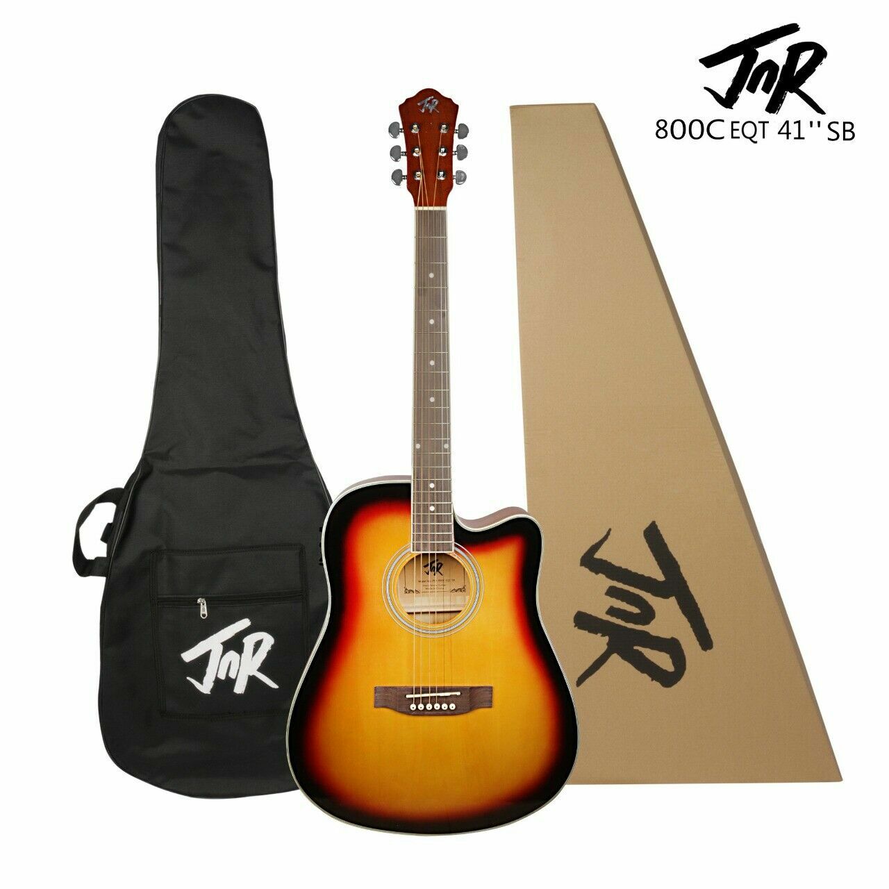 Chitarra acustica professionale musicale in legno di tiglio JNR 800EQT a cord...