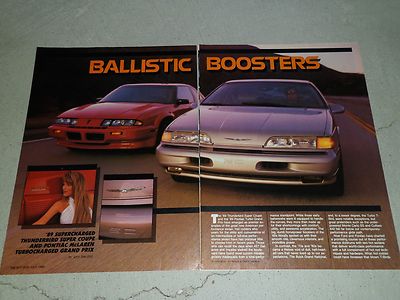 1989 FORD THUNDERBIRD SUPER COUPE PONTIAC TURBO GRAND PRIX ARTICLE / AD