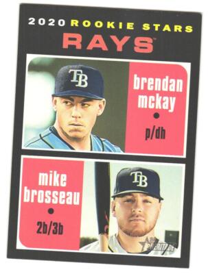 2020 Topps Heritage Rays Rookie Stars (Brendan McKay / Mike Brosseau) #161 RC