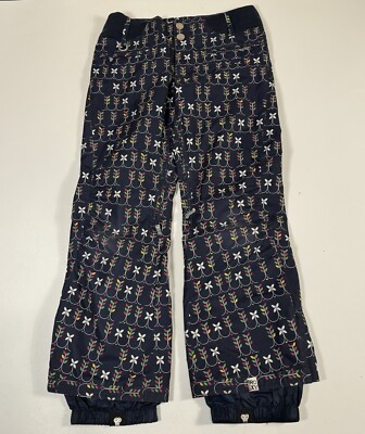 Women’s Medium Roxy Wintersports Snow Ski Pants Floral Lined Polyester 