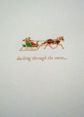 Graphique Dashing Through the Snow Christmas Holiday Notecard Greeting Card