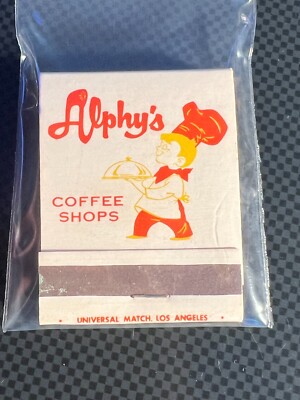 VINTAGE MATCHBOOK - ALPHY'S COFFEE HOUSE - ALPHY BURGER, CALIFORNIA ...