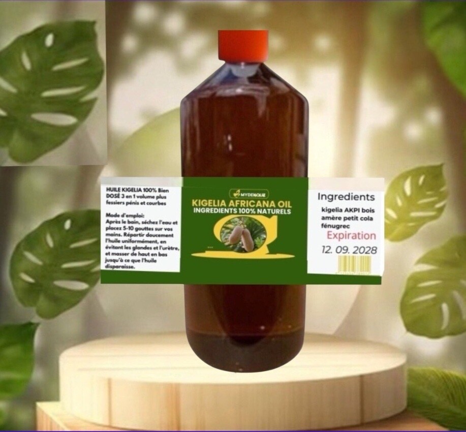 Poudre Kigelia Africana 100g huile 100ml soin galbe poitrine et fessier