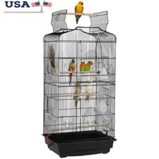 Metal Bird Cage Play Top Parakeets Lovebirds Finches W/ Accessories Large New