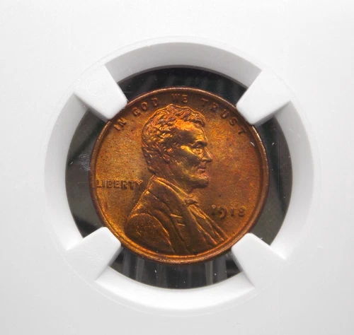 1918 "P" Lincoln WHEAT Cent 1c NGC MS65 RB #019 Red Brown GEM BU Unc ECC&C, Inc.