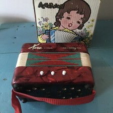 Vintage Hero Accordion Child Size Red Marbled NICE w/ Box  