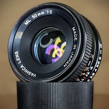 Yashica ML 50mm f/2 prime lens, Contax C/Y mount, Tested Near Mint WATCH VIDEO 