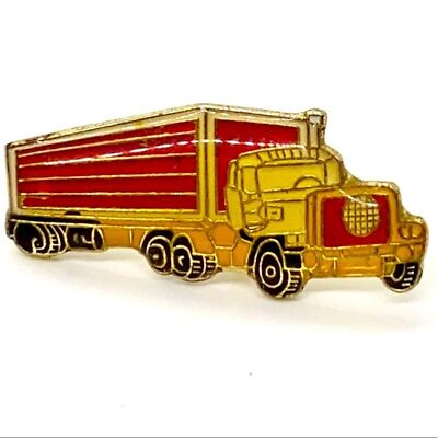 Semi trucker hat pin, jacket pin, lapel pin, lit pin, backpack pin 80 s  