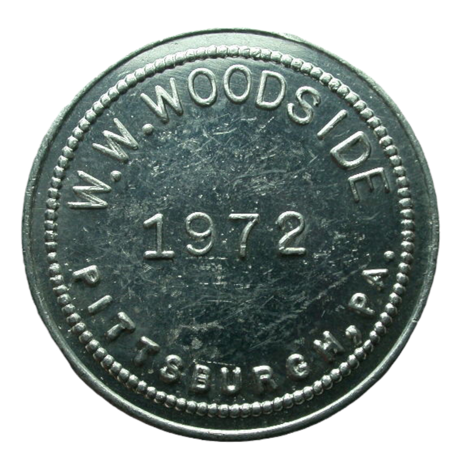 Pittsburgh, PA W.W. Woodside 1972 Model 1 Denier Token Falak Tayyeb