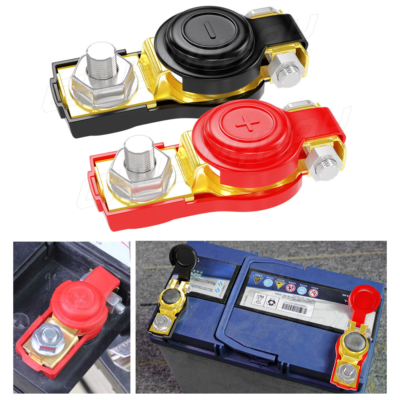 Battery Terminal Connectors 2 Pairs Heavy Duty Car - Positive &amp; Negative Post, Easy Install Battery Positive Terminal