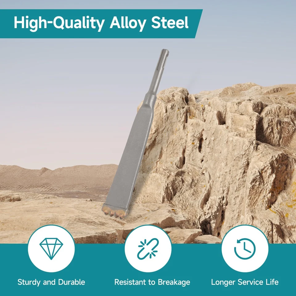 SDS Plus Schaft Vierzahnmeißel 185 cm langer Rundschaft-Hammerbohrmeißel aus ... - Bild 3 von 4