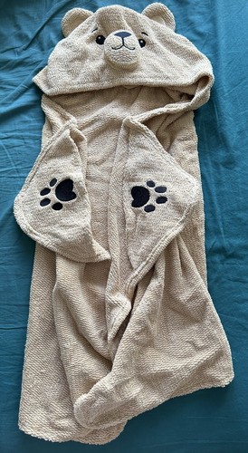 Children’s M&S Spencer Bear Hooded Towel, Honey, Size S (3-5 Years) - Picture 3 of 4