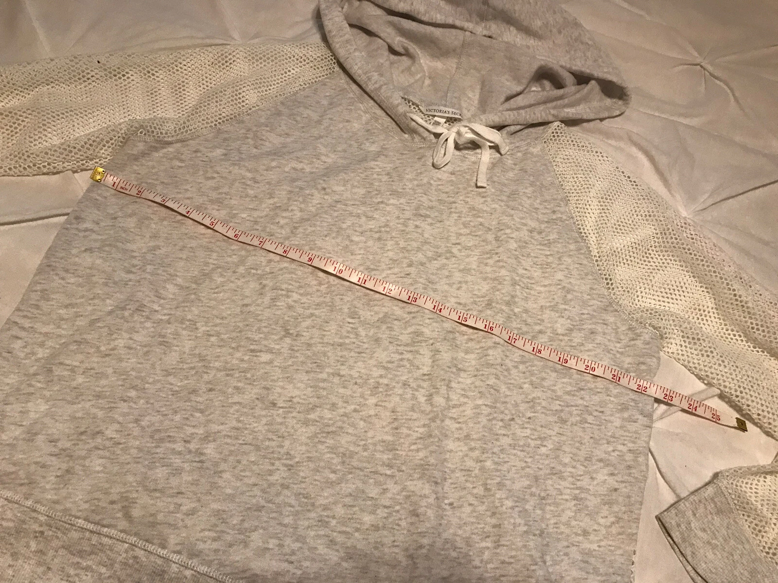 OFF WHITE Costume da bagno estivo Victoria’s Secret grigio panna maglia copricostume felpa donna taglia XL