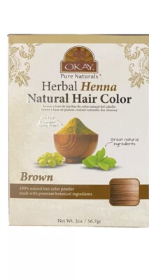 OKAY Pure Naturals Herbl Henna 100% Natural Hair Color Brown  New