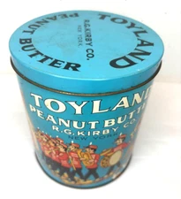 Vintage Toyland Peanut Butter Tin with Lid by R.G. Kirby Co. New York