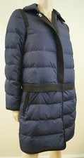 Dkny Donna Karan Navy & Black Duck Down Adjustable Puffa Jacket Or Coat Sz: M